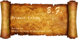 Bruncz Frida névjegykártya